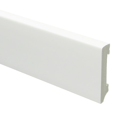 Watervaste kunststof Moderne plint 70x15 wit